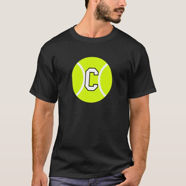Camiseta Letra inicial C de bolas de tenis (Anverso)