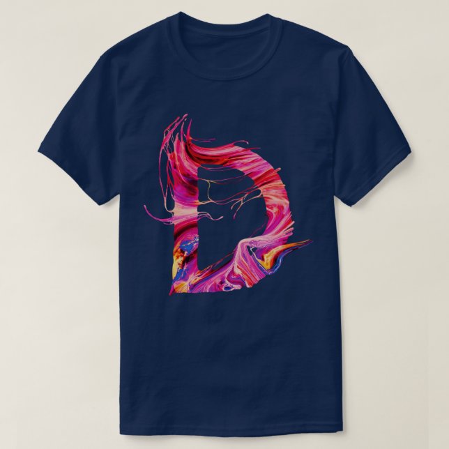 Camiseta Letra inicial coloreada D (Diseño del anverso)