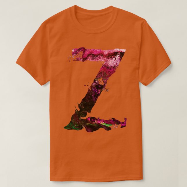 Camiseta Letra inicial coloreada Z (Diseño del anverso)