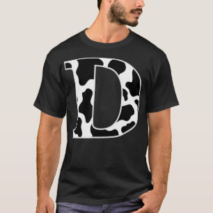 Camiseta Letra inicial D en blanco y negro para impresión e