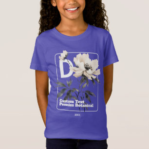 Camiseta Letra inicial de monograma personalizado blanco bo