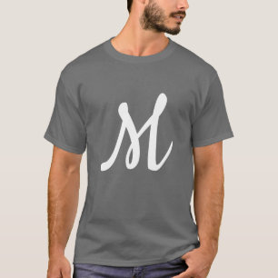 Camiseta Letra inicial gris oscuro monograma moderno