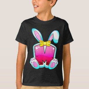 Camiseta Letra Inicial M Alfabeto de Pascua Lindo Coquette
