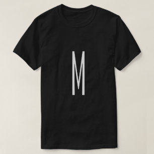 Camiseta Letra inicial monograma estilo moderno negro y bla