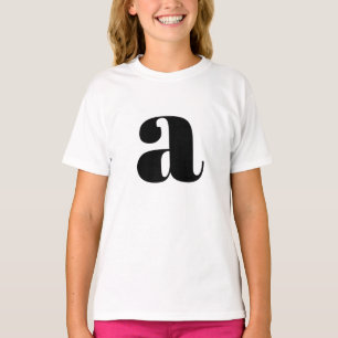 Camiseta Letra Inicial Monograma Marino Moderno Elegante