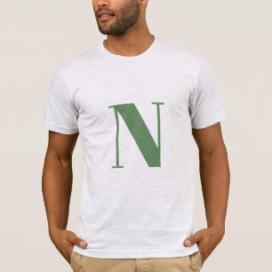 Camiseta Letra inicial   Monograma moderno de moda Sage Gre
