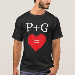 Camiseta Letra inicial P Plus G Parejas Amor Monograma