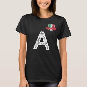Camiseta Letra italiana de bandera humana a Italia rojo