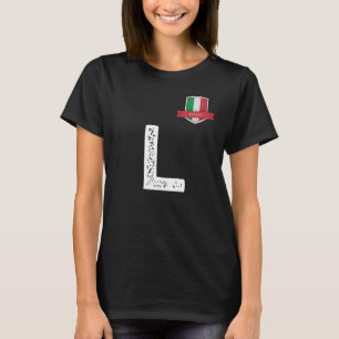 Camiseta Letra italiana de bandera humana L Italia azul