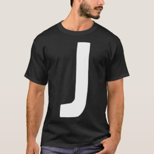 Camiseta Letra J grande y negrita blanco