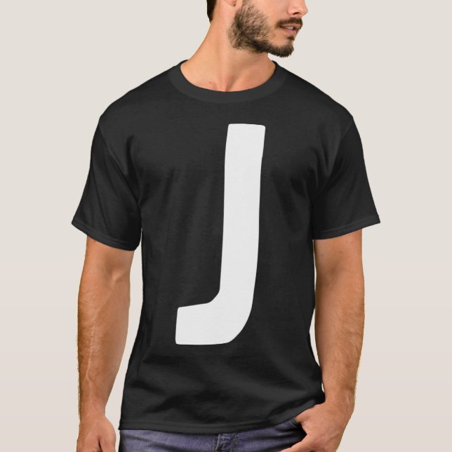 Camiseta Letra J grande y negrita blanco (Anverso)
