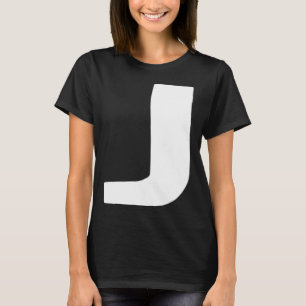 Camiseta Letra J grande y negrita blanco