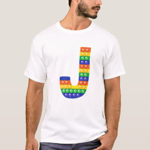 Camiseta Letra J mayúscula Alphabet Fidget Pop It Funny Mat