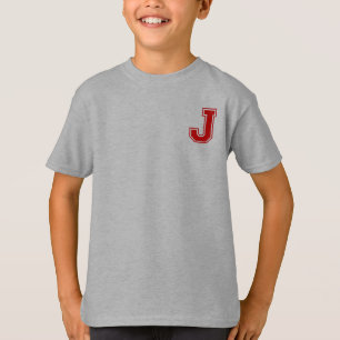 Camiseta Letra J - Monograma alfabeto de nombre inicial