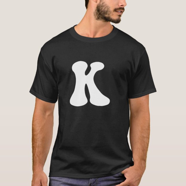 Camiseta Letra K Capital Alphabet Team Groups Costume Matc (Anverso)
