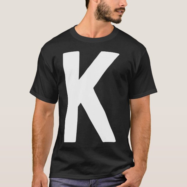 Camiseta Letra K grande y negrita blanco (Anverso)