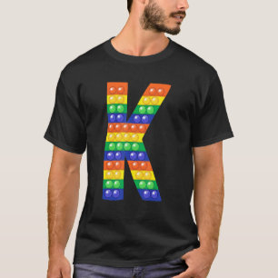 Camiseta Letra K mayúscula Alfabeto Fidget Pop que coincide