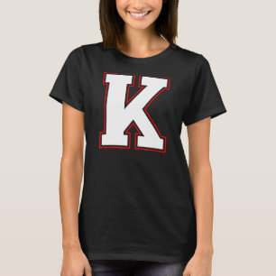 Camiseta Letra K monograma K inicial alfabeto mayúscula K
