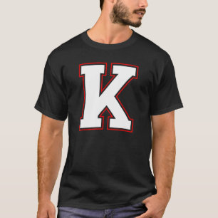 Camiseta Letra K monograma K inicial alfabeto mayúscula K