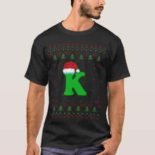 Camiseta Letra K Padre Navidad Papá Noel Alfabeto Gorra
