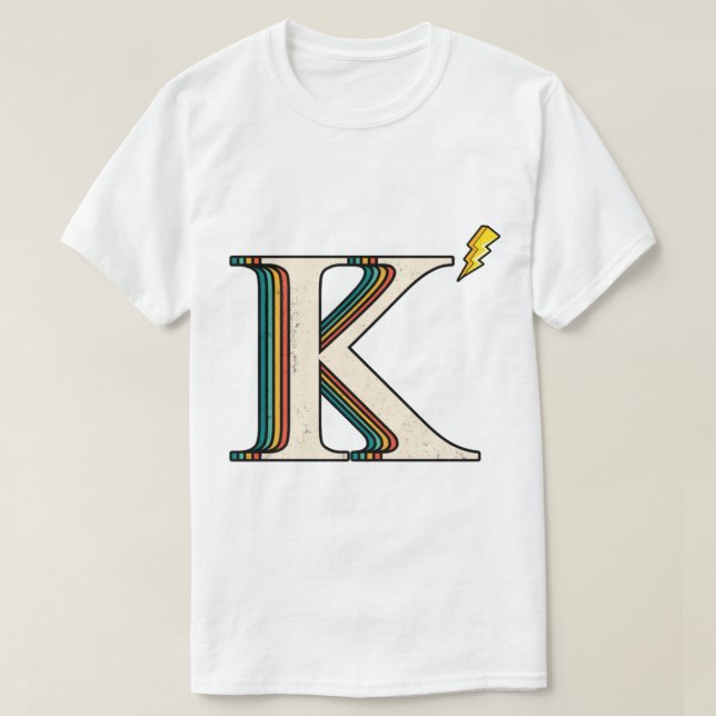 Camiseta Letra kappa K retro transparente (Diseño del anverso)