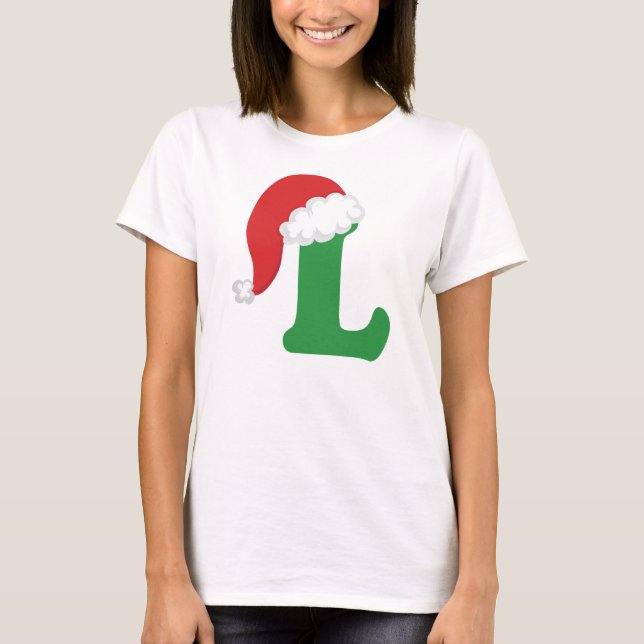 Camiseta Letra L alfabeto del navidad (Anverso)