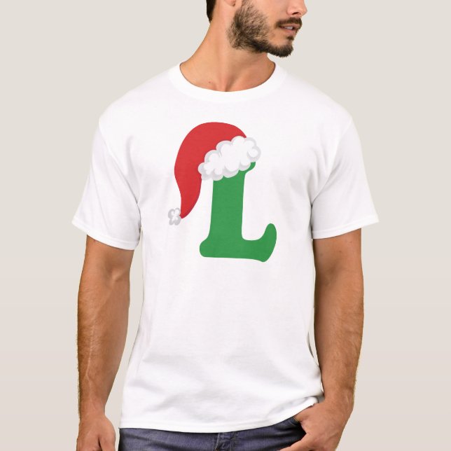 Camiseta Letra L alfabeto del navidad (Anverso)