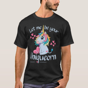 Camiseta Letra L Heart Uniqueorn Pareja Día de San Valentín