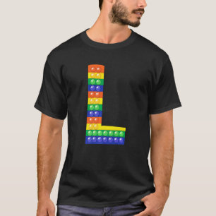 Camiseta Letra L mayúscula Alfabeto Fidget Pop que coincide
