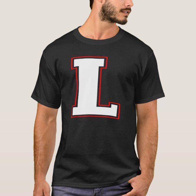 Camiseta Letra L monograma L inicial alfabeto mayúscula L (Anverso)
