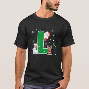 Camiseta Letra L Nombre inicial Alfabeto Monograma Santa Ch