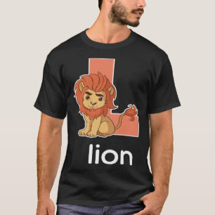 Camiseta Letra ligera alfabeta de león grande niños gatos g