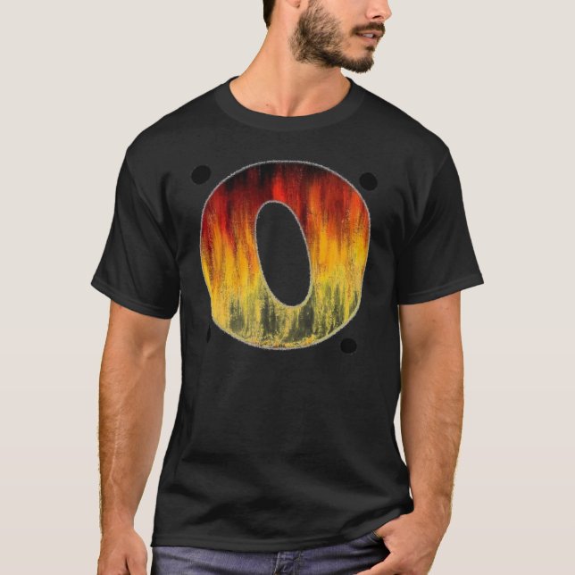 Camiseta Letra llameante O (Anverso)