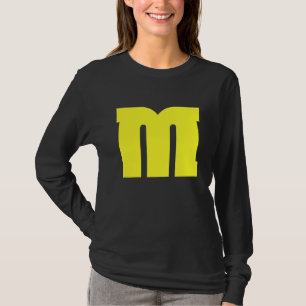 Camiseta Letra M Alfabeto Funda inferior coincidente con an