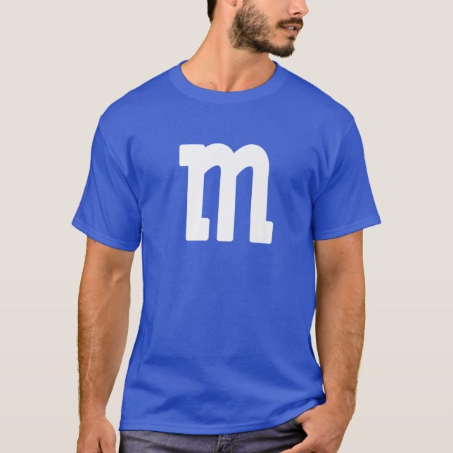 Camiseta Letra M Alfabeto Funda inferior coincidente Hallow (Anverso)