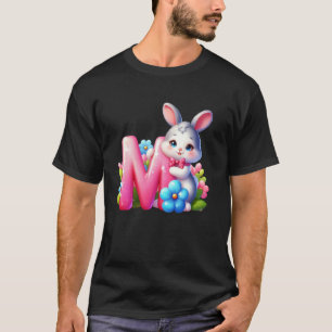 Camiseta Letra M del alfabeto de Pascua u2013 Huevo diverti