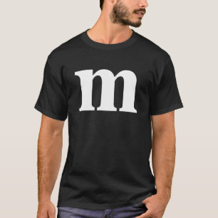 Camiseta Letra m Grupos Costume Matanza para Halloween o