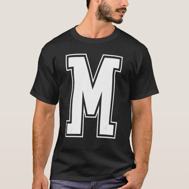 Camiseta Letra M mayúscula Alfabeto inicial animador magnét (Anverso)