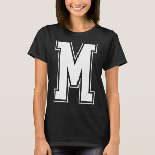 Camiseta Letra M mayúscula Alfabeto inicial animador magnét