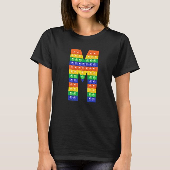 Camiseta Letra M mayúscula Fidget Pop que coincide con P (Anverso)