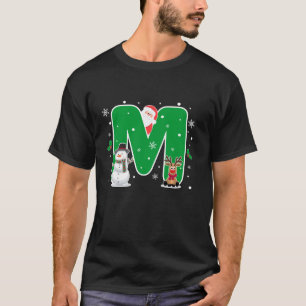 Camiseta Letra M Nombre inicial Alfabeto Monograma Santa Ch
