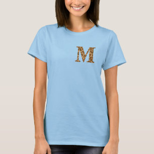Camiseta Letra M Nombre Monograma Leopardo Inicial Imprimir