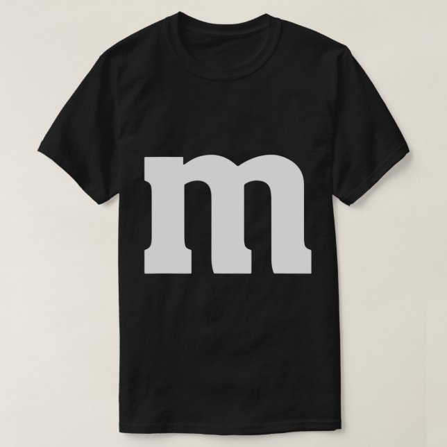 Camiseta Letra M simple perezoso disfraz de Halloween hombr (Diseño del anverso)