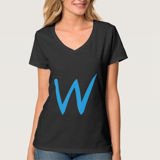Camiseta Letra manuscrita W alfabética (Anverso)