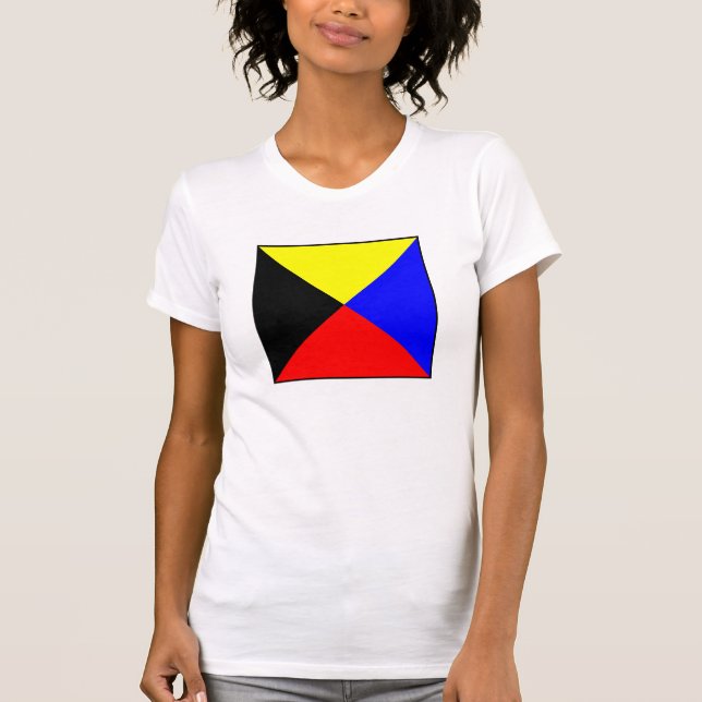 Camiseta Letra marítima internacional de la bandera de (Anverso)
