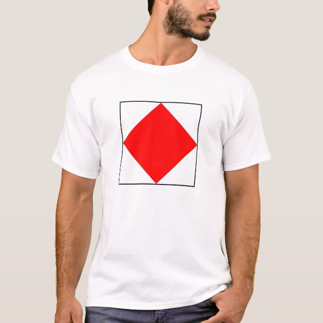 Camiseta Letra marítima internacional de la bandera de (Anverso)