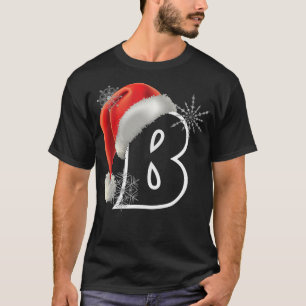 Camiseta Letra mayúscula B minúscula Navidad monograma