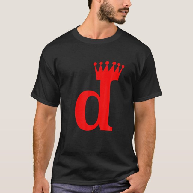 Camiseta Letra mayúscula D-D divertida con caracteres alfab (Anverso)