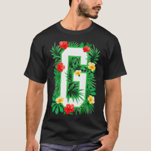 Camiseta Letra mayúscula G Alfabeto Monograma Flor inicial