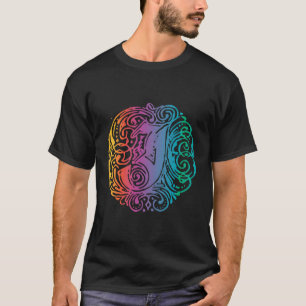 Camiseta Letra mayúscula J Fancy Vintage Retro Gradi inicia